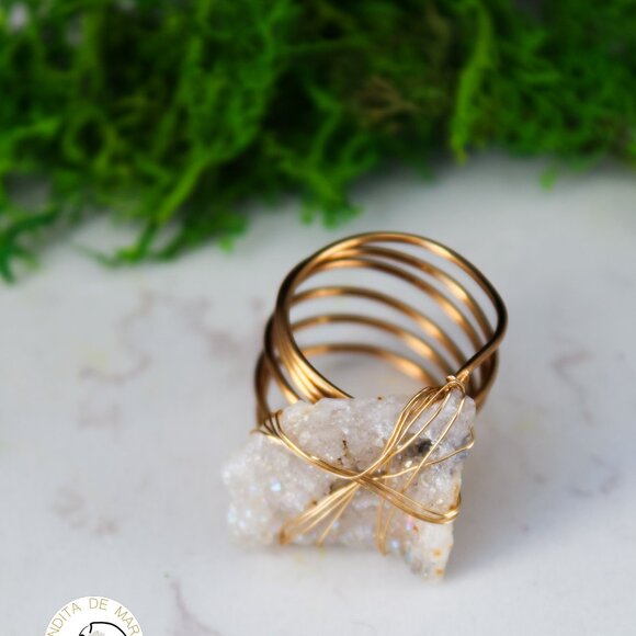 New custom made ring wire wrapped semi precious stones - Picture 2 of 6